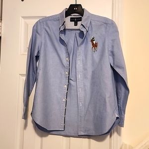 Ralph Lauren boys big pony Oxford shirt size M (10-12) mint condition